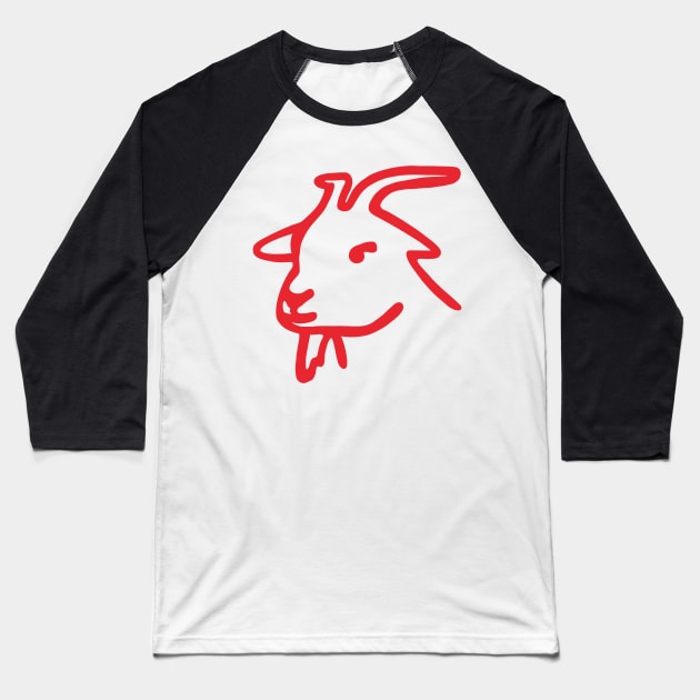 Simone Biles Greatest of All Time Red GOAT Drawing Baseball T-Shirt by GrellenDraws